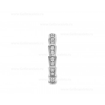 Small Serpenti Viper Wedding Band in 18k White Gold With Full Pave Diamonds