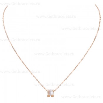 Replica C DE Cartier Necklace Rose Gold with Pearl B7059000