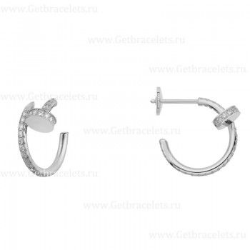 Replica Cartier Juste Un Clou Small Earring White Gold Wiht Diamonds B8301431