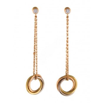 Replica Spring New Style Cartier Trinity Drop Earrings with Diamonds For Womens