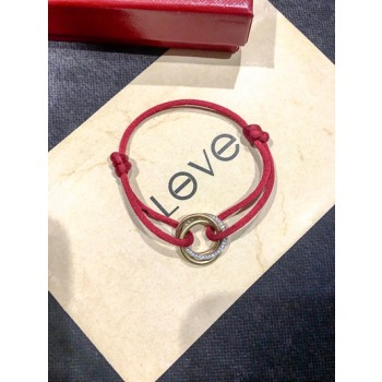 Replica Trinity de Cartier Bracelet 18k gold diamond Red Cotton