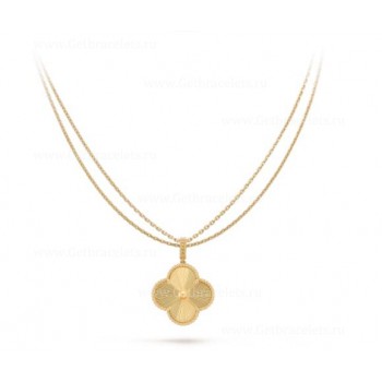 Replica Van Cleef Arpels Magic Alhambra Long Necklace 1 Motif Yellow Gold/Rose Gold/White Gold