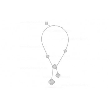 Replica Van Cleef Arpels Perlee Magic Alhambra Necklace 6 Motifs With Diamonds