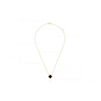 Replica Van Cleef Arpels Pure Alhambra Pendant Yellow Gold With Onyx