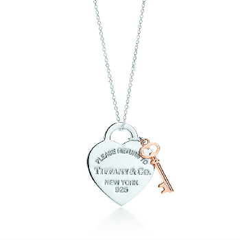 Top Tiffany Heart Tag Key Pendant Chain Necklace Mothers Day Gift GRP06364/30971531