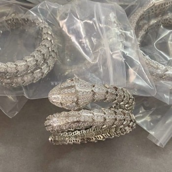 Serpenti Large Full Diamonds Bracelet White Gold