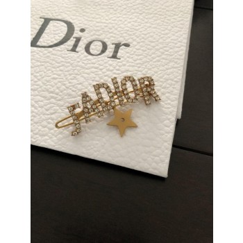 Spring Top Sale Cristian Dior JAdior Logo Shaped Star Detail Ladies Brass Diamonds Hairpin Online