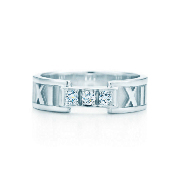 New Tiffany Atlas Band With Three Crystals Individual Style For Gift Dubai Price GRP07933
