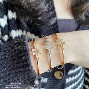 Tiffany Diamond Wire Braceletin White Gold/Yellow Gold/Rose Gold