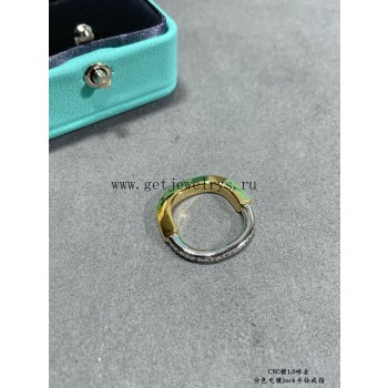 Tiffany Lock Ring with Pave Diamonds in White Gold/Rose Gold/Yellow Gold