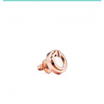Copy Tiffany Tiffany T White Mother Of Pearl 18K Rose Gold Circle Earrings Button Stud Earrings