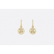 2018 Latest Dior Rose Des Vents MOP Pendant Paved Eight-pointed Star Ladies Diamonds Earrings Yellow Gold JRDV95057_0000