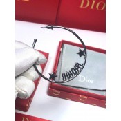 2019 Dior JAdior Retro Black Metal Star Trimming Asymmetric Hoops Ladies Crstal Earrings For Sale
