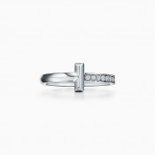2021 Tiffany Single Side Diamonds High End Tiffany T Rose Gold T1 Ring Celebrity Style
