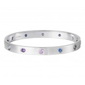 New Arrival Cartier Love Bracelet White Gold Colorful Diamonds B6036317