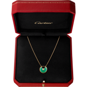 Amulette de Cartier Chrysoprase Diamond Necklack in Yellow Gold, White Gold and Pink Gold