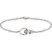 Replica Cariter Love Bracelet White Gold Double Ring B6027200
