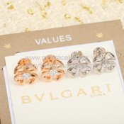 Fiorever Earrings Rose Gold with 2 Diamonds Top Replica