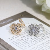 Fiorever White Gold Ring With 1 Big Diamond and Pave Diamonds 1:1 Replica