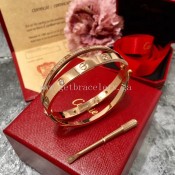 Cartier Double Love Diamond Paved Bracelet White Gold/Yellwo Gold/Rose Gold