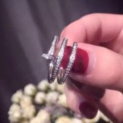 Cartier Juste Un Clou White Gold Full Diamond Double Nail Ring