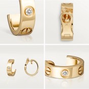 Cartier Love Clip Earrings With 2 Diamonds Yellow Gold