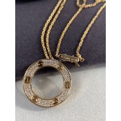 Cartier Love Necklace Rose Gold With Pave Diamonds