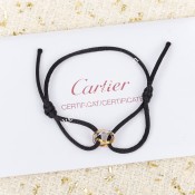Unique Style Cartier Trinity Black Rope Bracelet White Gold/Yellow God/Rose Gold B6016700 Premium replica