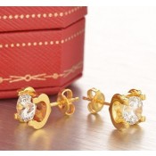 Cartier C DE Earrings in 18K Yellow Gold With 1 Brilliant-Cut Diamond