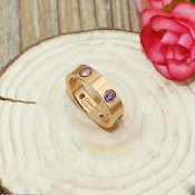 Cartier Love Ring Pink Gold Sapphires Garnets Amethyst B4087800