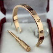 Cartier Semi-Open Love Bracelet Pink Gold 4 Diamonds