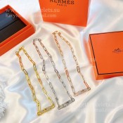 USA Hot Selling Hermes Kelly Chaine Diamond Chain Link Choker Necklace With Diamonds Silver/Yellow Gold/Rose Gold