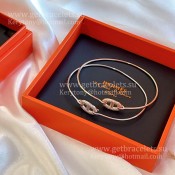Hermes Women Ronde Bracelet With Diamonds Silver/Rose Gold/Yellow Gold Most Classic