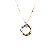 Morden Style Christmas Cartier Trinity Necklace White Gold/Yellow Gold/Rose Gold with Diamonds B7058700 Replica