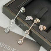 Messika My Twin Hook and Stud For Her Diamond Earrings White Gold/Rose Gold