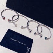 Piaget Possession Open Bangle Bracelet White Gold with Natural Stone and Diamonds