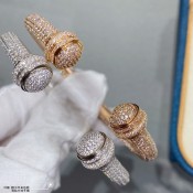 Piaget Possession Open Bangle Bracelet With Pave Diamonds Rose Gold/White Gold