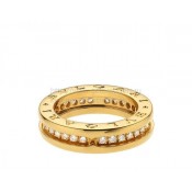 B.zero1 1-Band Yellow Gold Ring with Pave Diamonds