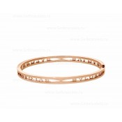 B.zero1 18kt Rose Gold Bangle Bracelet with Logo on the Spiral