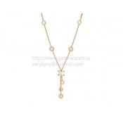 B.zero1 Rose Gold Necklace with White Ceramic and Pave Diamonds