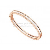 B.zero1 Bangle Bracelet in Rose Gold and White Cermet