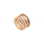 B.zero1 Design Legend 4-Band Ring in Rose Gold Set with Pave Diamonds