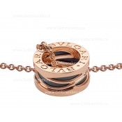 B.zero1 Design Legend Necklace with 18kt Rose Gold Chain and Pendant in Rose Gold Black Ceramic