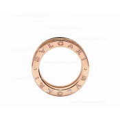 2020 New B.zero1 Rock 2-band Ring in 18kt Rose Gold with Studded Spiral and Black Ceramic Inserts on the Edges