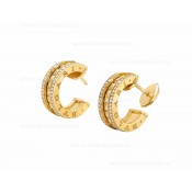 B.zero1 Rock Earring with 18kt Yellow Gold Pendant with Studded Spiral Pave Diamonds on the Edges