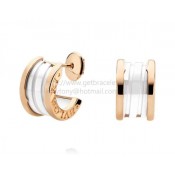 B.zero1 Rose Gold Earrings with White Ceramic