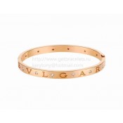 Bangle Bracelet in Rose Gold with 12 Diamonds