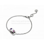 Bracelet in White Gold with Amethysts and Pink Tourmalines