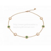 Necklace in Pink Gold with Jadeite Jade and Mother of Pearl