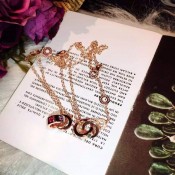 Necklace with Rose Gold with Amethysts and Pink Tourmalines